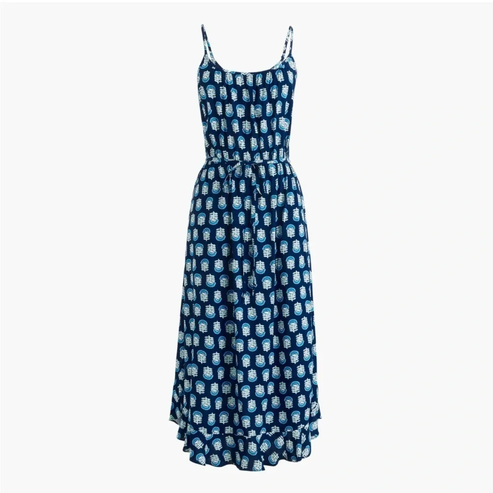 J. Crew Blue Sleeveless Spaghetti Strap Sundress